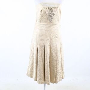 Tibi beige textured beaded dress 6